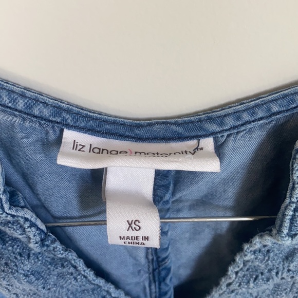 Liz Lange Maternity XS denim dress Sleeveless - Picture 2 of 4